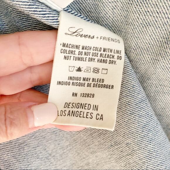 Lovers + Friends James Distressed Denim Jacket Small - Picture 7 of 8